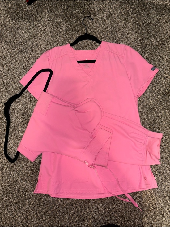 Med Couture Pants - Med Couture Pink Scrub Top and Pants Set
